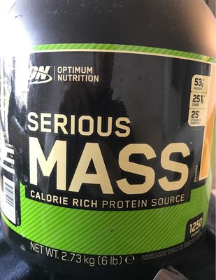 ON Optimum Nutrition Serious Mass Banana source label used in the packaging illustration