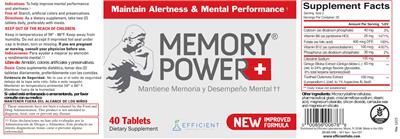 Efficient Laboratories Memory Power+ source label used in the packaging illustration