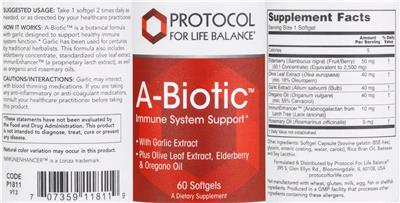 Protocol For Life Balance A-Biotic product packaging