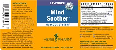Herb Pharm Mind Soother Lavender product packaging