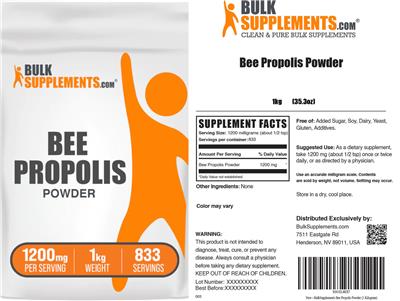BulkSupplements.com Bee Propolis Powder 1200 mg product packaging