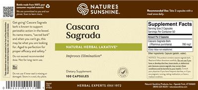 Nature's Sunshine Cascara Sagrada product packaging