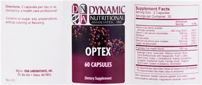 DNA Dynamic Nutritional Associates Optex product packaging