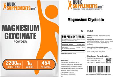 BulkSupplements.com Magnesium Glycinate Powder product packaging