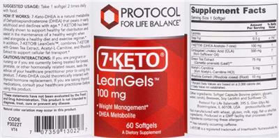 Protocol For Life Balance 7-KETO LeanGels 100 mg source label used in the packaging illustration