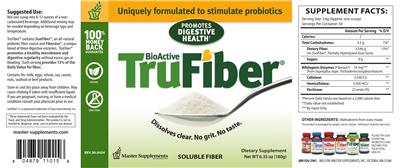 Master Supplements Bioactive TruFiber source label used in the packaging illustration