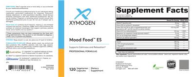 XYMOGEN Mood Food ES source label used in the packaging illustration