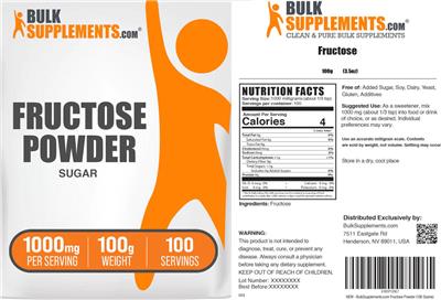 BulkSupplements.com Fructose product packaging