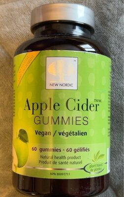 New Nordic Apple Cider Vegan Gummies source label used in the packaging illustration