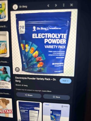 Dr. Berg Electrolyte Powder Variety Pack source label used in the packaging illustration