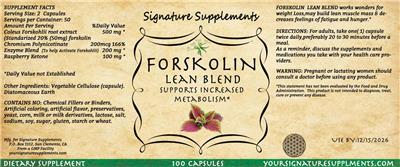 Signature Supplements Forskolin Lean Blend product packaging