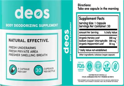 deos Body Deodorizer source label used in the packaging illustration