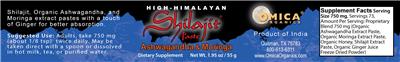 Materia Organica High-Himalyan Shilajit Paste Ashwagandha & Moringa source label used in the packaging illustration