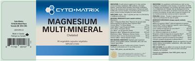 Cyto-Matrix Magnesium Multi-Mineral source label used in the packaging illustration