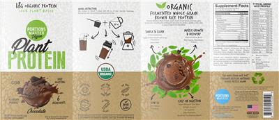 Portions Master Vegan Plant Protein Chocolate source label used in the packaging illustration