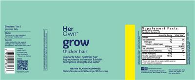 Her Own Grow Berry Flavor Gummies source label used in the packaging illustration