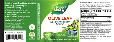 Nature's Way Olive Leaf 1500 mg product packaging