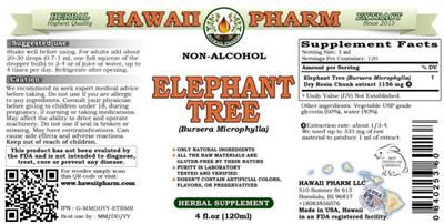 Hawaii Pharm Elephant Tree Non-Alcohol product packaging