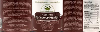 Lotus Blooming Herbs Authentic Chyawanprash source label used in the packaging illustration