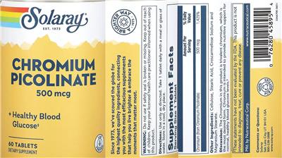 Solaray Chromium Picolinate 500 mcg product packaging