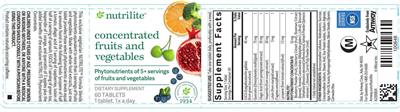Nutrilite Concentrated Fruits And Vegetables source label used in the packaging illustration