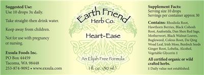 Earth Friend Herb Co. Heart-Ease source label used in the packaging illustration