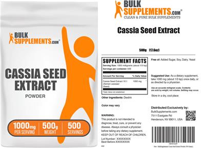 BulkSupplements.com Cassia Seed Extract Powder 1000 mg product packaging