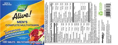 Nature's Way Alive! Men's Complete Multivitamin source label used in the packaging illustration