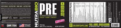 NutraBio PRE Watermelon source label used in the packaging illustration