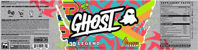GHOST Legend Orange Cream source label used in the packaging illustration