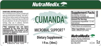 NutraMedix Cumanda source label used in the packaging illustration