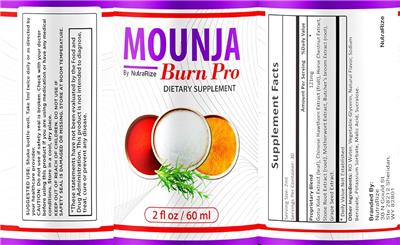 NutraRize Mounja Burn Pro source label used in the packaging illustration