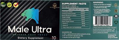 Health Fixer Male Ultra source label used in the packaging illustration
