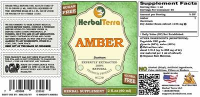Herbal Terra Amber Sugar Free Alcohol Free source label used in the packaging illustration