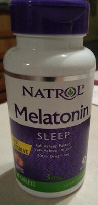Natrol Melatonin 3 mg Fast Dissolve Strawberry source label used in the packaging illustration