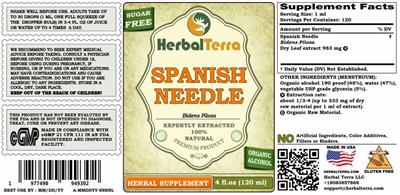 Herbal Terra Spanish Needle Sugar Free product packaging