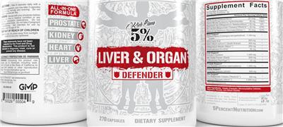 Rich Piana 5% Nutrition Liver & Organ Defender product packaging