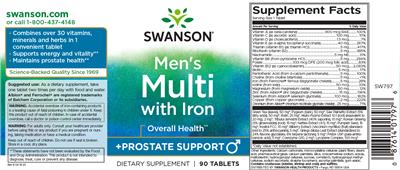 Swanson Men's Multi with Iron source label used in the packaging illustration