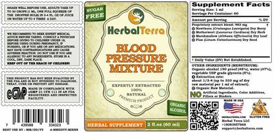 Herbal Terra Blood Pressure Mixture Sugar Free product packaging