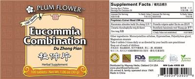 Plum Flower Eucommia Combination Du Zhong Pian source label used in the packaging illustration