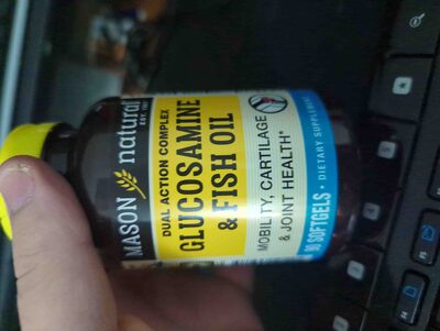 Mason Natural Glucosamine & Fish Oil source label used in the packaging illustration