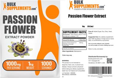 BulkSupplements.com Passion Flower Extract product packaging