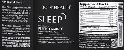 BodyHealth Sleep source label used in the packaging illustration