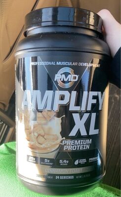 PMD Amplify XL Cinnamon Toast source label used in the packaging illustration