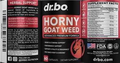 dr.bo Horny Goat Weed source label used in the packaging illustration