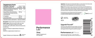 Performance Lab Sleep source label used in the packaging illustration