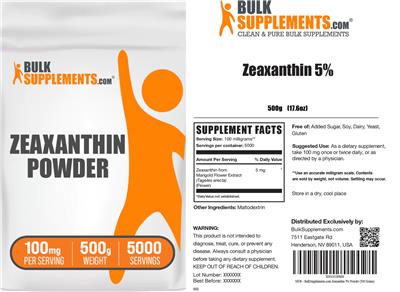 BulkSupplements.com Zeaxanthin Powder 100 mg product packaging