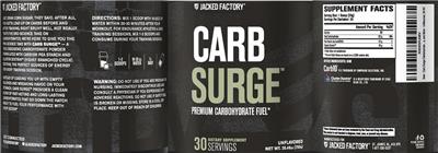 Jacked Factory Carb Surge Unflavored source label used in the packaging illustration