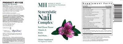 MH Michael's Health Naturopathic Programs Synergistic Nail Complex source label used in the packaging illustration