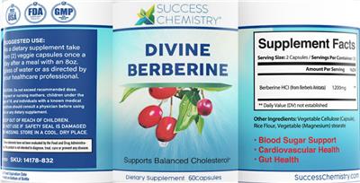 Success Chemistry Divine Berberine source label used in the packaging illustration